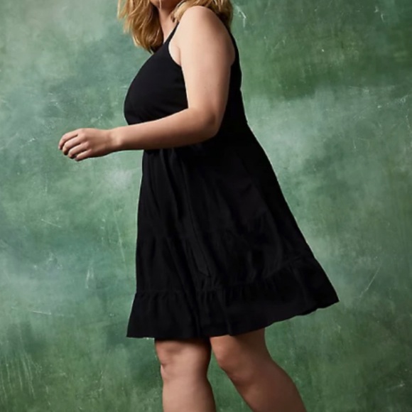 🆕 Black Woven Tiered Mini Dress 3X 22 24 NWT - Picture 6 of 8